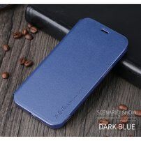 X-Level pokrowiec skórzany flip ze stojakiem do iPhone 12 / 12 Pro - niebieskie