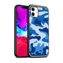NXE etui ze wzorem moro do iPhone 12 / 12 Pro - niebieskie