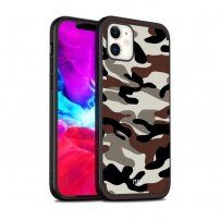 NXE etui ze wzorem moro do iPhone 12 / 12 Pro - kawowo-brązowy