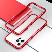 Luphie ramka ochronna metalowa do iPhone 12 / 12 Pro - czerwony