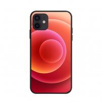 NXE etui miękkie z motywem kolorowych kół do iPhone 12 / 12 Pro - czerwony