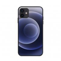 NXE etui miękkie z motywem kolorowych kół do iPhone 12 / 12 Pro - ciemnoniebieski