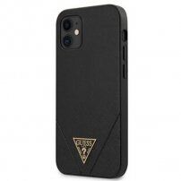 Guess Saffiano V Stitch etui do iPhone 12 mini - czarny