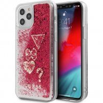 Guess Liquid Glitter Charms etui do iPhone 12 Pro Max - malinowy