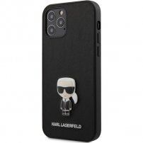 Karl Lagerfeld Saffiano Iconic etui dla iPhone 12 Pro Max - czarny