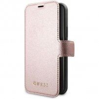 Guess IriDescent Book pokrowiec flip iPhone 12 mini - różowe