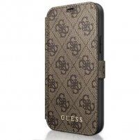 Guess 4G Book pokrowiec flip do iPhone 12 / 12 Pro - brązowy