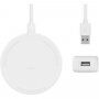 Belkin Boost Charge 15W okrągła ładowarka bezprzewodowa - z adapterem dla iPhone - biała