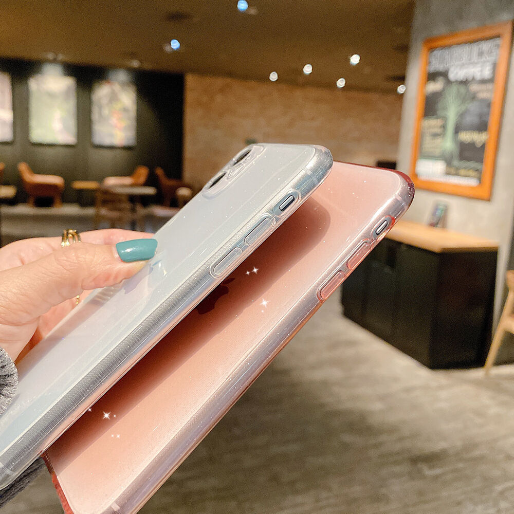Etui miękkie przezroczyste z cekinami do iPhone 11 - neonowe żółto-zielone Etui miękkie przezroczyste z cekinami do iPhone 11 - neonowe żółto-zielone