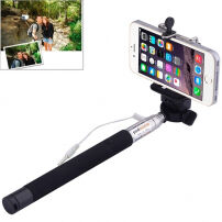 Teleskopowy uchwyt selfie / monopod ze spustem drutowym dla iPhone - długość 101,4 cm - czarny