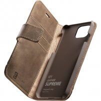 Cellularline Supreme skórzany pokrowiec flip do iPhone 12 Pro Max - brązowy
