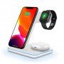 Stojak do szybkiego bezprzewodowego ładowania 3w1 do iPhone / Apple Watch / AirPods - biały