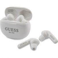 Guess True Wireless słuchawki bezprzewodowe z pokrowcem ładującym dla urządzeń Apple - biała