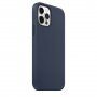 Etui silikonowe ze wsparciem ładowania Magsafe do iPhone 12 / 12 Pro - ciemnoniebieskie