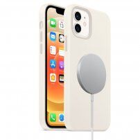 Etui silikonowe ze wsparciem ładowania Magsafe do iPhone 12 mini - biały