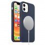 Etui silikonowe ze wsparciem ładowania Magsafe do iPhone 12 mini - ciemnoniebieskie