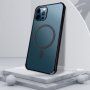 Miękkie przezroczyste etui z kołem magnetycznym i kolorową ramką do iPhone 12 Pro Max - czarny