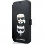 Karl Lagerfeld Saffiano K&C Heads pokrowiec portfelowy do iPhone 12 mini - czarne