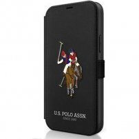 U.S. Polo Embroidery pokrowiec flip do iPhone 12 / 12 Pro - czarne
