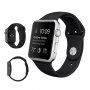 Silikonowy pasek z krótszą i dłuższą sprzączką do Apple Watch Ultra 49mm / 46mm / 45mm / 44mm / 42mm - czarny
