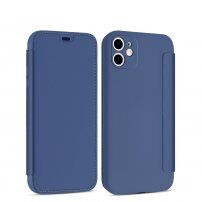 Pokrowiec flip silikonowy z kieszenią na karty do iPhone 11 - niebieskie