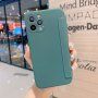Pokrowiec portfelowy z silikonu i skóry PU do iPhone 12 mini - ciemnozielony