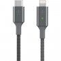 Belkin Boost Charge LED kabel pleciony ze złączami do USB-C / Lightning - 1,2m - srebrny