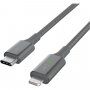 Belkin Boost Charge LED kabel pleciony ze złączami do USB-C / Lightning - 1,2m - srebrny