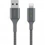 BELKIN Boost Charge LED kabel pleciony do transmisji danych i ładowania USB-A 2.0 / Lightning dla iPhone / iPad / iPod / AirPods - 1,2 m - srebrny