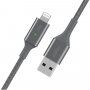 BELKIN Boost Charge LED kabel pleciony do transmisji danych i ładowania USB-A 2.0 / Lightning dla iPhone / iPad / iPod / AirPods - 1,2 m - srebrny