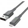 BELKIN Boost Charge LED kabel pleciony do transmisji danych i ładowania USB-A 2.0 / Lightning dla iPhone / iPad / iPod / AirPods - 1,2 m - srebrny