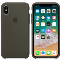 Oryginalny Apple futerał skórzany dla iPhone X / XS - ciemnooliwkowy