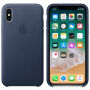 Oryginalny futerał skórzany dla Apple iPhone XS / iPhone X - północny niebieski