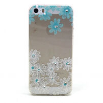 Etui z reliefem diamentowym do Apple iPhone 5 / 5S / SE (2016) - stokrotki