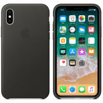 Oryginalny Apple futerał skórzany dla iPhone X / XS - węglowo szary