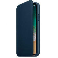 Oryginalny futerał skórzany Folio dla Apple iPhone XS / iPhone X - kosmicznie niebieski