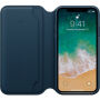 Oryginalny futerał skórzany Folio dla Apple iPhone XS / iPhone X - kosmicznie niebieski