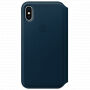 Oryginalny futerał skórzany Folio dla Apple iPhone XS / iPhone X - kosmicznie niebieski