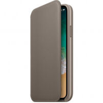 Oryginalny futerał skórzany Folio dla Apple iPhone XS / iPhone X - dymowy