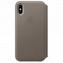 Oryginalny futerał skórzany Folio dla Apple iPhone XS / iPhone X - dymowy