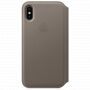 Oryginalny futerał skórzany Folio dla Apple iPhone XS / iPhone X - dymowy
