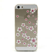 Etui z reliefem diamentowym do Apple iPhone 5 / 5S / SE (2016) - wzór kwiatowy