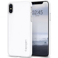 Spigen ultracienkie trwałe etui dla Apple iPhone XS / iPhone X - białe