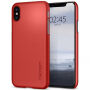 Spigen ultracienkie trwałe etui dla Apple iPhone XS / iPhone X - czerwone