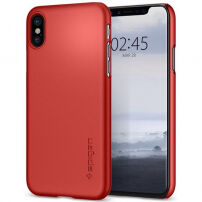 Spigen ultracienkie trwałe etui dla Apple iPhone XS / iPhone X - czerwone