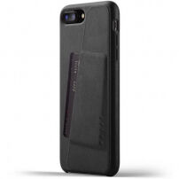 Mujjo luksusowe etui skórzane z miejscem na karty dla Apple iPhone 8 Plus / 7 Plus - czarne