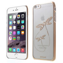 X-FITTED etui do Apple iPhone 6 Plus / 6S Plus - złote z ważkami i kamyczkami Swarovski