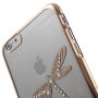X-FITTED etui do Apple iPhone 6 Plus / 6S Plus - złote z ważkami i kamyczkami Swarovski