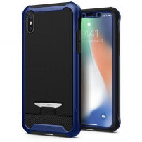 Spigen Signature etui ochronne z plastiku i poliwęglanu dla Apple iPhone XS / iPhone X - niebieskie
