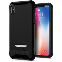 Spigen Signature etui ochronne z plastiku i poliwęglanu dla Apple iPhone XS / iPhone X - czarne